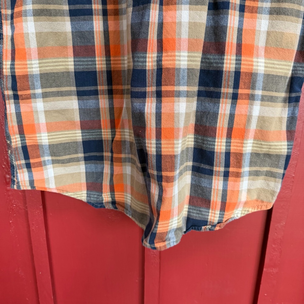 Orange Plaid Button Down! The color is 🔥 - Picture 9 of 9